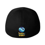 Blue Ring Octopus Flexfit Fitted Cap - Back