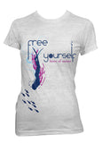 Free Yourself: Freediving Shirt - White Burnout