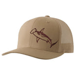 Hammerhead Shark Scuba Diving Trucker Cap - Khaki - Front