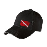 Scuba Diving Hat: Ripped Dive Flag Distressed Cap