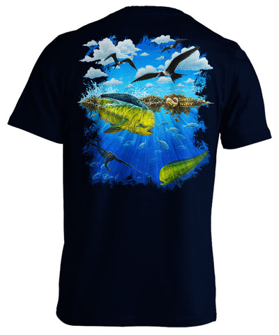 Spearfishing Shirt: The Mahi Hunter - Navy - Back 