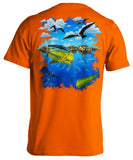 Spearfishing Shirt: The Mahi Hunter - Orange - Back 