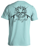 Spearfishing Shirt: Skull & Spearguns - White - Back 