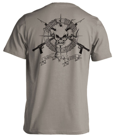 Spearfishing Shirt: Skull & Spearguns - Gray - Back 