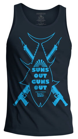 Suns Out Guns Out: Spearfishing Tank Top - Dark Gray